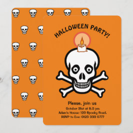 Calaveras espeluznantes de Halloween en Invitación