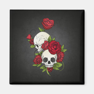 Calaveras florales Dia de los Muertos  Imán