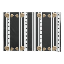 Calaveras Funda de almohada Corazón negro Banda bl