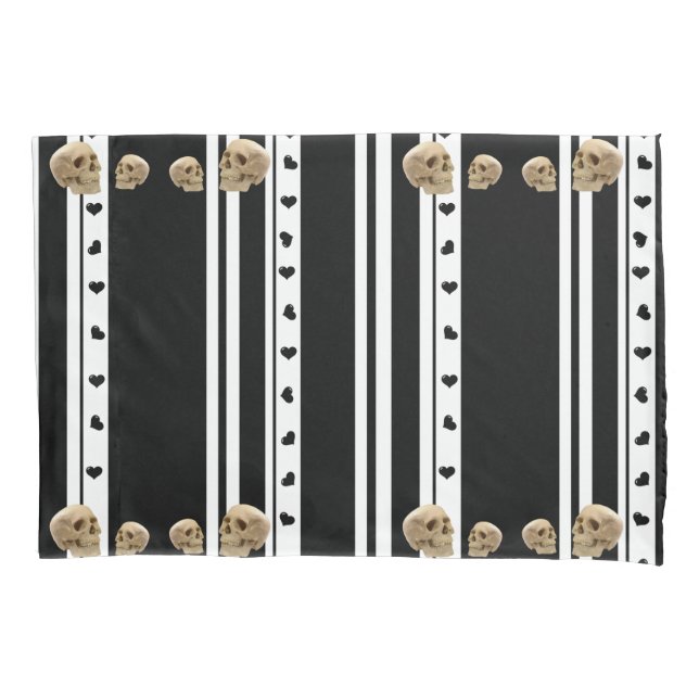 Calaveras Funda de almohada Corazón negro Banda bl (Anverso)
