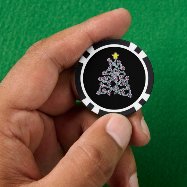 Calaveras góticas de póquer de árbol de Navidad (Mano)
