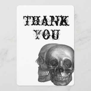 Calaveras góticas Gracias tarjeta
