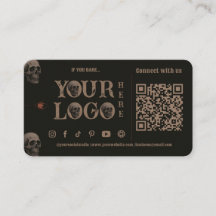 Calaveras góticas oscuras tarjetas de presentación
