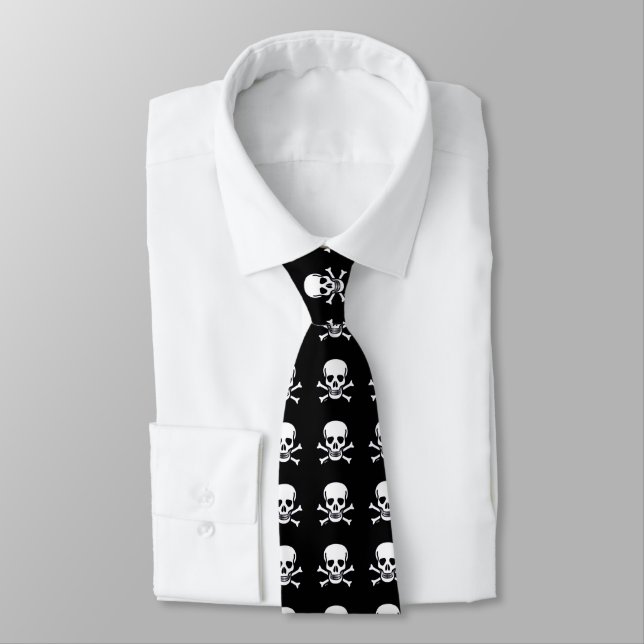 Calaveras y corbata negra de los huesos (Atado)