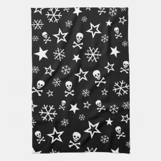 Calaveras y toalla de copos de nieve