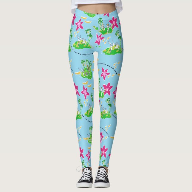 Calça legging com desenho de Capoeira (Anverso)