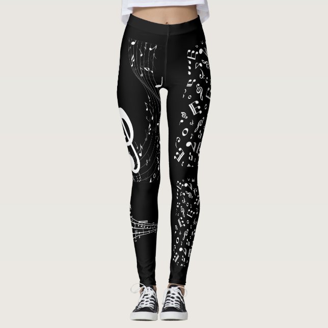Calça legging notas musicais (Anverso)