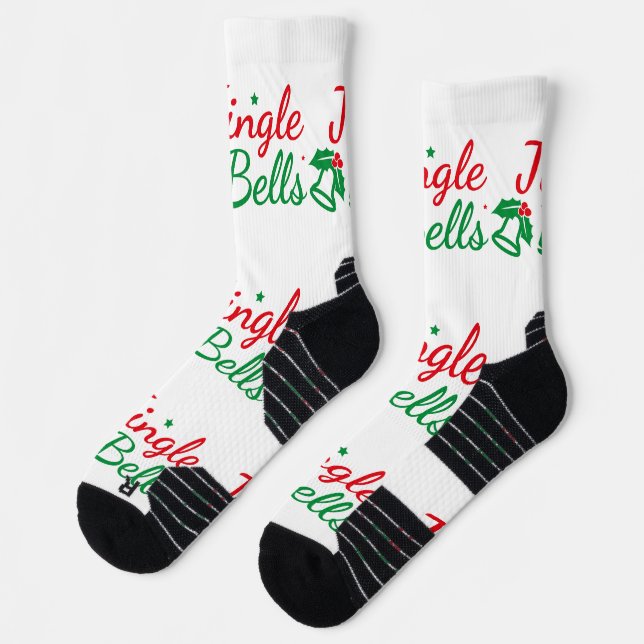 Calcetín con estampado de Campana de Navidad (Izquierda)