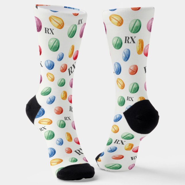 Calcetín de Farmacia Símbolo RX de Pastillas de Ac (Angular)