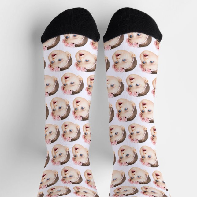 Calcetín de Navidad con Foto Personalizada de Cara (Arriba)