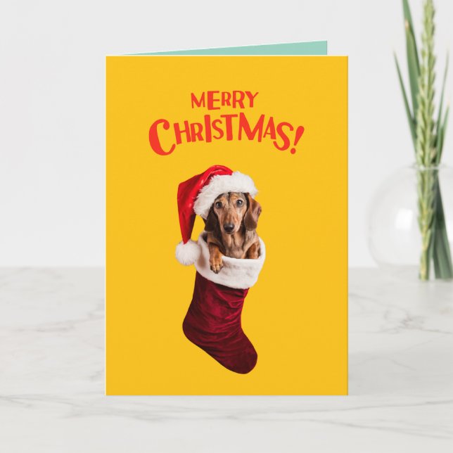 Calcetín de Navidad para Dachshund (Anverso)