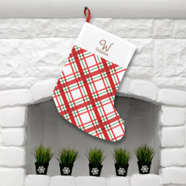 Calcetín de Navidad Pequeño a Cuadros Madras