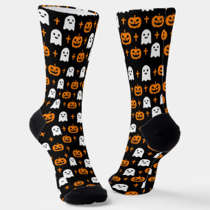 Calcetín de tripulación de Halloween con patrón de