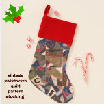 Calcetín Navideño Colorido mosaico vintage<br><div class="desc">Este impresionante acolchado de tejido Navidad presenta el hermoso diseño de tejido enloquecido de un artesano estadounidense no identificado a principios del siglo XX. Podrá disfrutar de los detalles típicos de la época, como un caballo, una mariposa, una flor y un trigo. Mira si también puedes ver la herradura. Según...</div>
