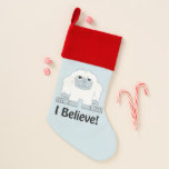 Calcetín Navideño Creo que cute Yeti<br><div class="desc">¡¡Creo!! Ilustracion de Cut Yeti</div>