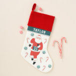 Calcetín Navideño Ejecución de pista y campo<br><div class="desc">Navidades de carreras ganando regalos de vacaciones con carreras de Santa Rrunner. Editar texto para agregar nombre.</div>