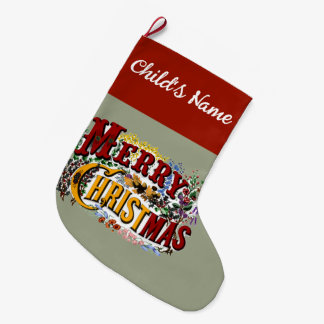 Calcetín Navideño Grande 1876 Feliz Navidad Colorido