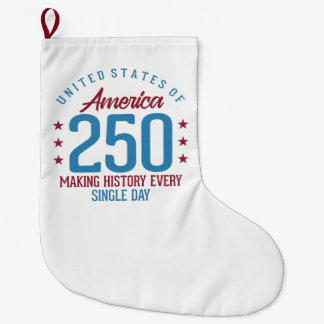 Calcetín Navideño Grande 250.º Aniversario de los Estados Unidos Haciendo H