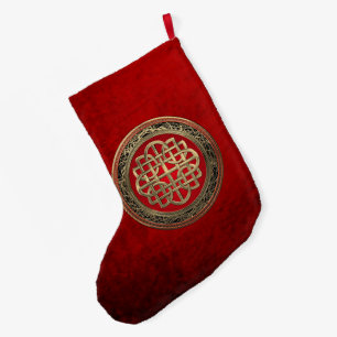 Calcetín Navideño Grande [600] Cruz Sacra del Knot de oro celta