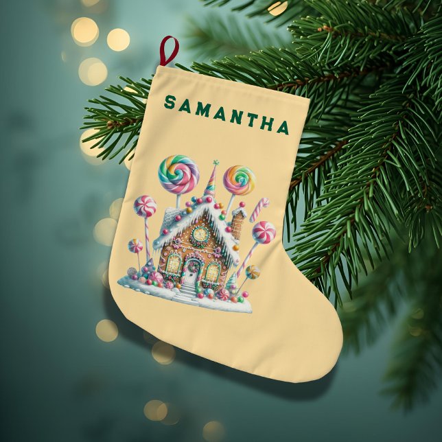 Calcetín Navideño Grande  A Candyland Christmas Personalized Stocking (Subido por el creador)
