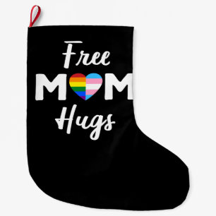 Calcetín Navideño Grande Abrazos Gratis de Mamá II - Orgullo Gay Trans Lluv