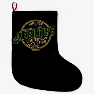 Calcetín Navideño Grande Absinthe Personalizada Etiqueta de Líquido de Espí
