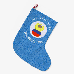 Calcetín Navideño Grande Abuela Colombiana Ángel Bandera de Hanukkah Person