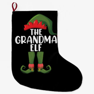 Calcetín Navideño Grande Abuela Elfo Grupo Familiar de Navidad Partido Coin
