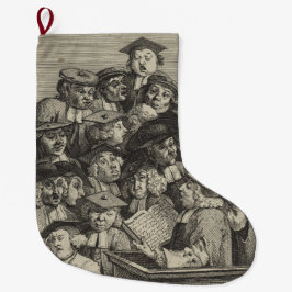 Calcetín Navideño Grande Académicos en una conferencia (por William Hogarth