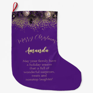 Calcetín Navideño Grande adornos de Navidad en puntos personalizados