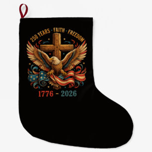 Calcetín Navideño Grande Águila Patriótica 250 Años de Fe y Libertad