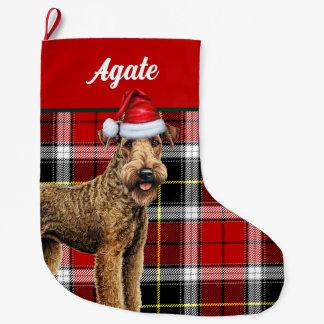 Calcetín Navideño Grande Airedale Terrier Cute Perro Navidades de juguete l