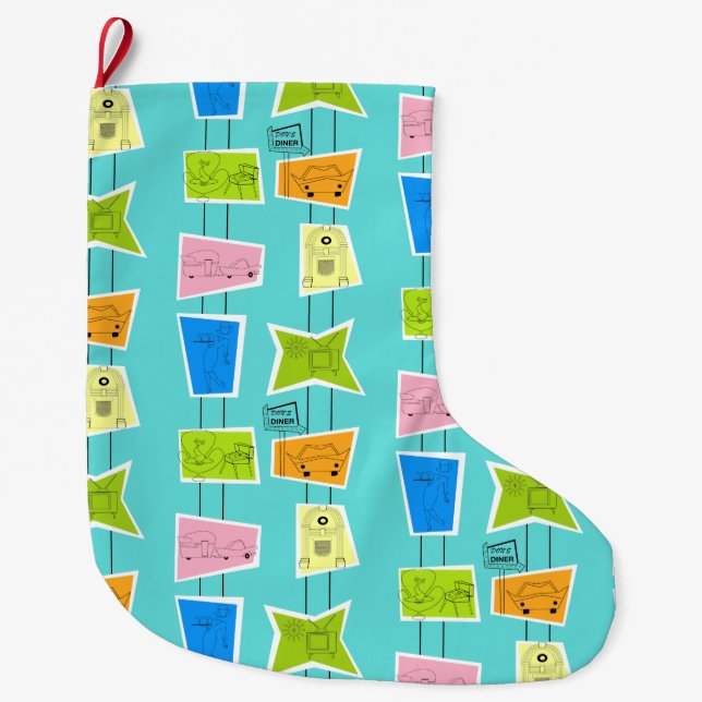 Calcetín Navideño Grande Almacenamiento atómico retro del navidad del (Anverso)