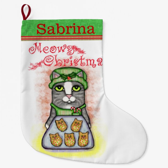 Calcetín Navideño Grande Almacenamiento conocido de encargo del navidad del (Anverso)