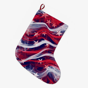 Calcetín Navideño Grande Almacenamiento del navidad de la bandera americana