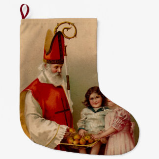Calcetín Navideño Grande Almacenamiento del navidad de Nicholas del santo