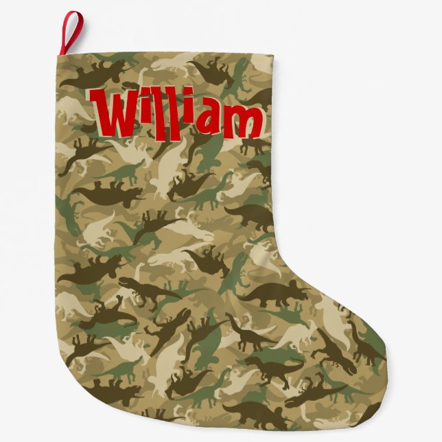 Calcetín Navideño Grande Almacenamiento del navidad del camuflaje del (Anverso)