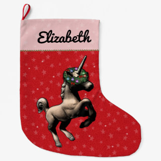 Calcetín Navideño Grande "Almacenamiento del navidad del unicornio del día