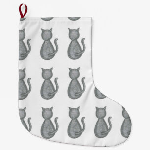 Calcetín Navideño Grande Almacenamiento lindo del navidad del gato