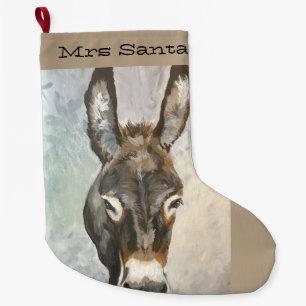 Calcetín Navideño Grande Almacenamiento miniatura del navidad del burro del