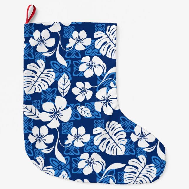 CALCETÍN NAVIDEÑO GRANDE ALOHA FRIDAY (AZUL) (Anverso)