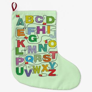 Calcetín Navideño Grande Alphabet Maze Train Poster