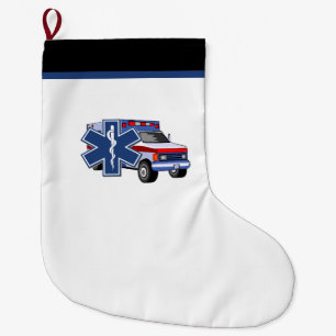 Calcetín Navideño Grande Ambulancia del paramédico el ccsme de EMT