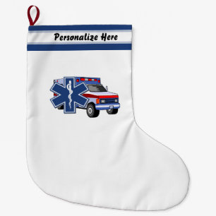 Calcetín Navideño Grande Ambulancia del paramédico el ccsme de EMT