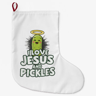Calcetín Navideño Grande Amo A Jesús Y A Las Pickles