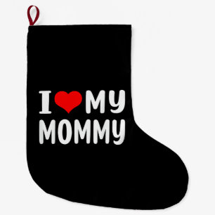 Calcetín Navideño Grande Amo a mi mamá Divertido para mamá Mama