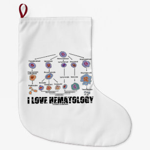 Calcetín Navideño Grande Amo la Hematología Lineaje de Células Sanguínea