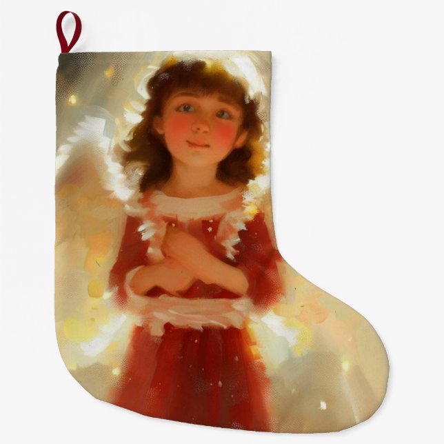 Calcetín Navideño Grande Ángel 4 navidades (Anverso)