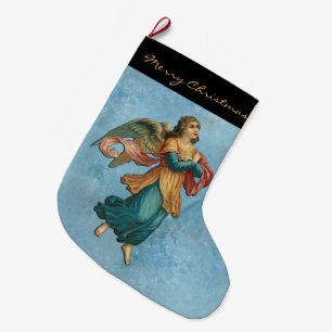 Calcetín Navideño Grande Ángel En Las Nubes
