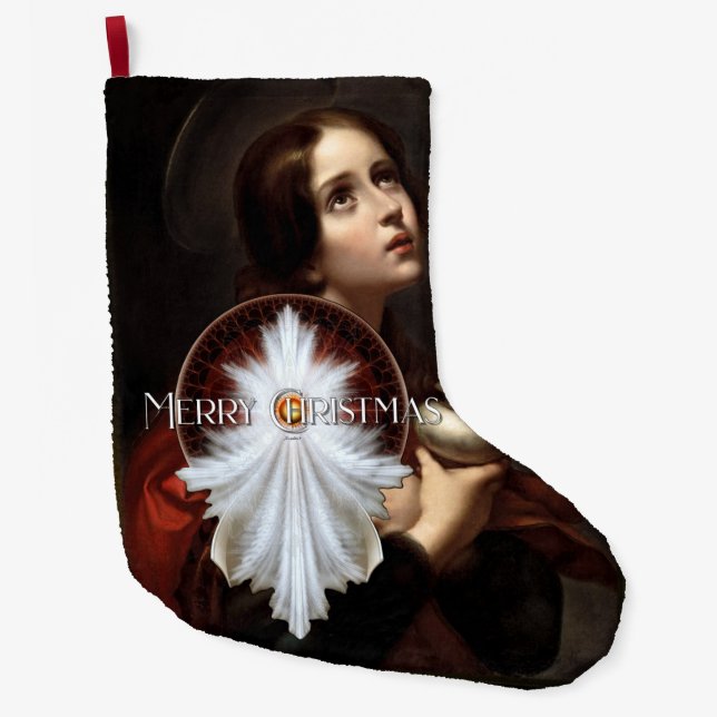 Calcetín Navideño Grande Angel Wings Snowflake Feliz Navidad TW ISO (Anverso)